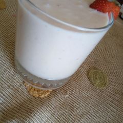A picture of Reusing left over cake....Cake milkshake.