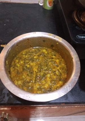அரைக்கீரை பருப்பு, சாம்பார்(நோஆயில்) செய்முறை முக்கிய புகைப்படம்
