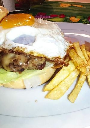 Una foto de Hamburguesa casera