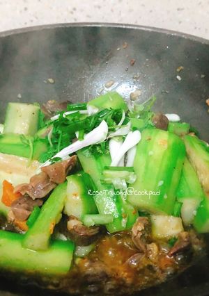 Hình của món Mướp Xào Mề Gà.