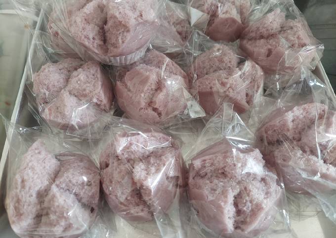 Cara Gampang Membuat Bolu Kukus Mekar Ubi Ungu, Bikin Ngiler