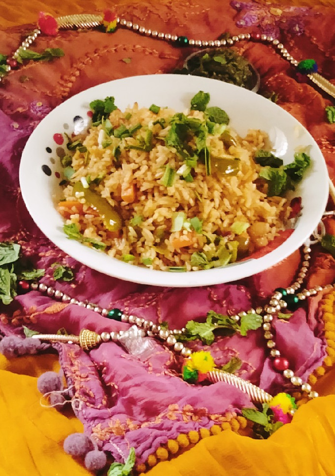 A picture of Chinese fried Rice/😋😋😋Veg Fried Rice.