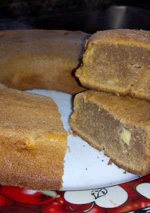 Una foto de Budín de dulce de leche, cacao y banana!💞❤️