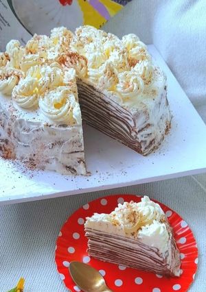 Foto resep Mille crepes coklat🥞