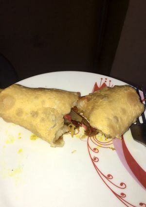 A picture of My simple fish roll🥐🥟.