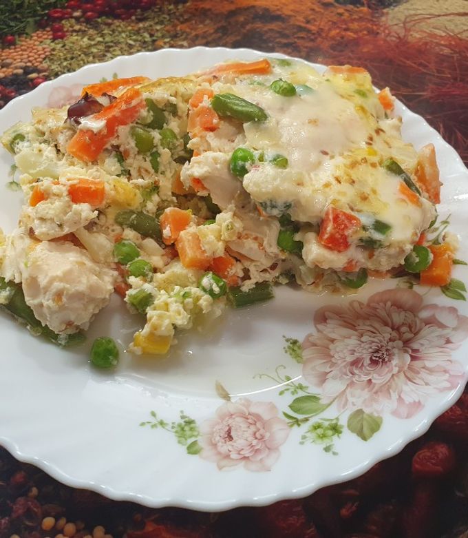 Фото Запіканка з овочами та куркою.