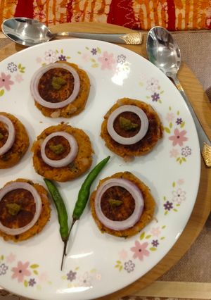 A picture of Soya chura and sattu protein rich tikki for breakfast.
