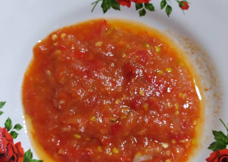 Bagaimana Menyiapkan Sambalado tomat super simple, Bisa Manjain Lidah