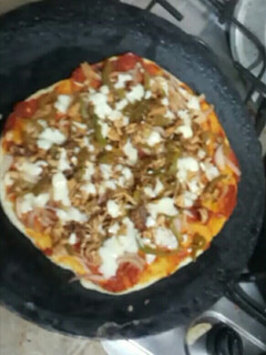 A picture of Tawa Pizza. #RamdanSpecial.