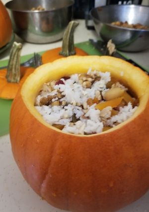 A picture of Stuffed pumpkin.