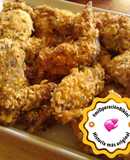 Alitas de pollo crujientes al horno rebozadas en cornflakes