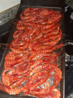 Una foto de Gamba roja fresca a la plancha