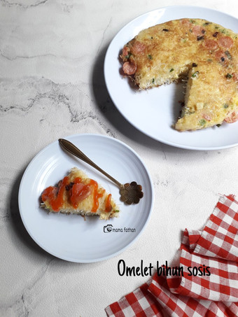 Bagaimana Menyiapkan Omelet bihun sosis yang Menggugah Selera