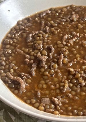 Una foto de Lentejas con carne molida
