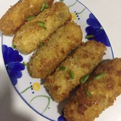 A picture of Chicken cheese kabab.