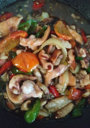Foto resep Cumi asap tumis saori