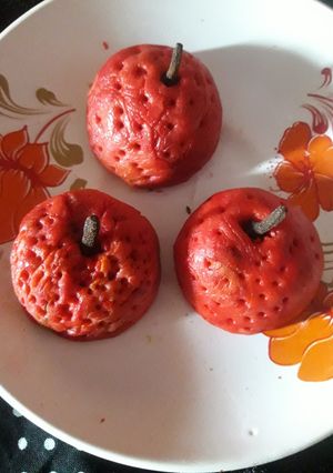 A picture of Lychee shape sweet(Lychee shape sweet recipe in english).