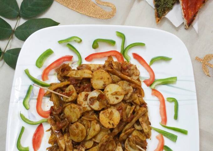 Recipe of Mario Batali Fry dry taro root arbi