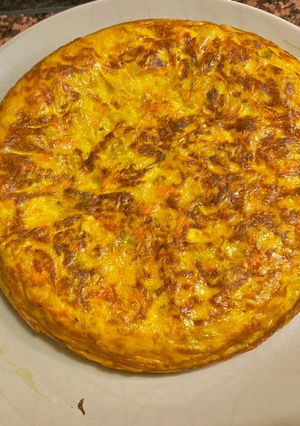 Una foto de Tortilla sin patata y con sabor a chorizo
