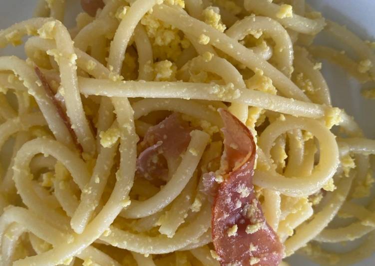 Recipe of Homemade Bucatini Carbonara