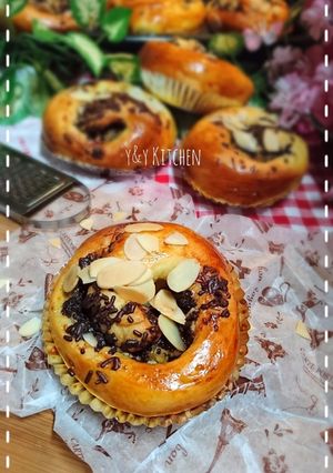 Foto resep Roti pisang coklat keju roll