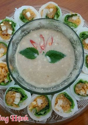 Hình của món Bánh Ướt Cuốn Chay.