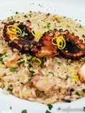Risotto con polpo zenzero e timo gluten free