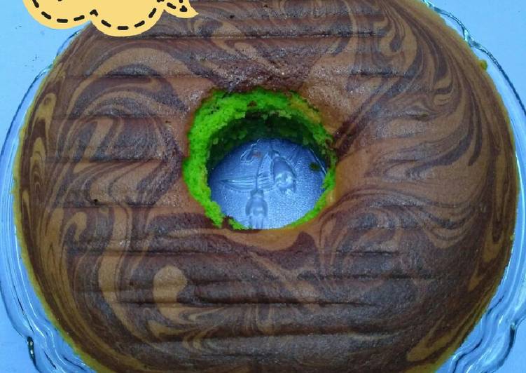 Resep Marmer Cake Pandan Anti Gagal