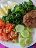 Ensaladas y burger (keto)