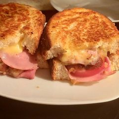 A picture of My Hot Sausage,Ham,Tomato,Cheesy Toasted Sandwich.