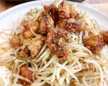 Fresh, Making Recipe Octopus fry with sauted bean sprouts Delicious Nutritious