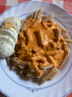 Una foto de Pasta con cherry y queso feta