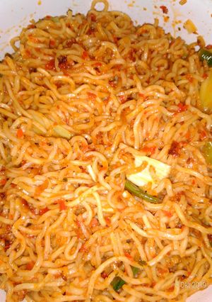 Foto resep Mie instan pedes jletot....🌶️🌶️🌶️🌶️🌶️🍜🍜🍜🍜🍜