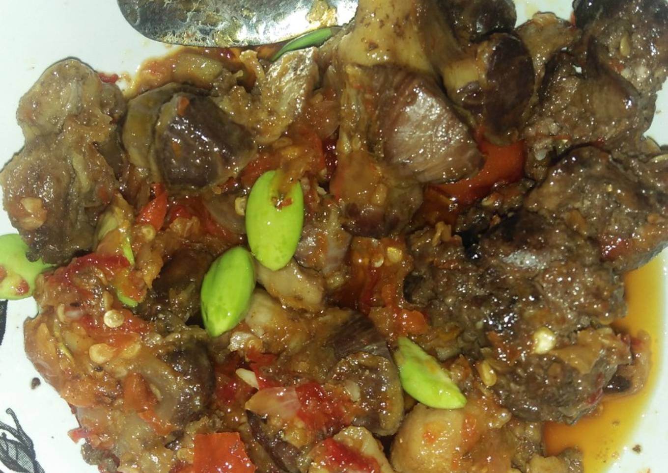 Ati ayam sambal balado