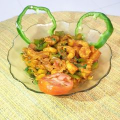 A picture of Prawn Potato chilli fry.