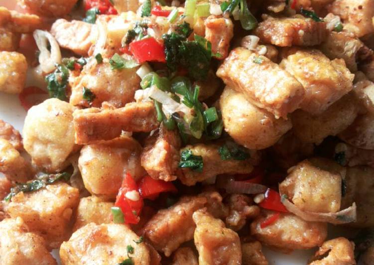 Bagaimana Menyiapkan Tahu cabe garam yang Enak