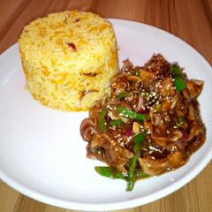 A picture of Carrots rice.