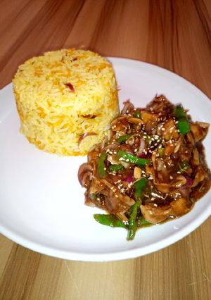 A picture of Carrots rice.