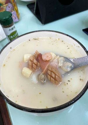 北海道白醬海鮮濃湯 的食譜成品照片