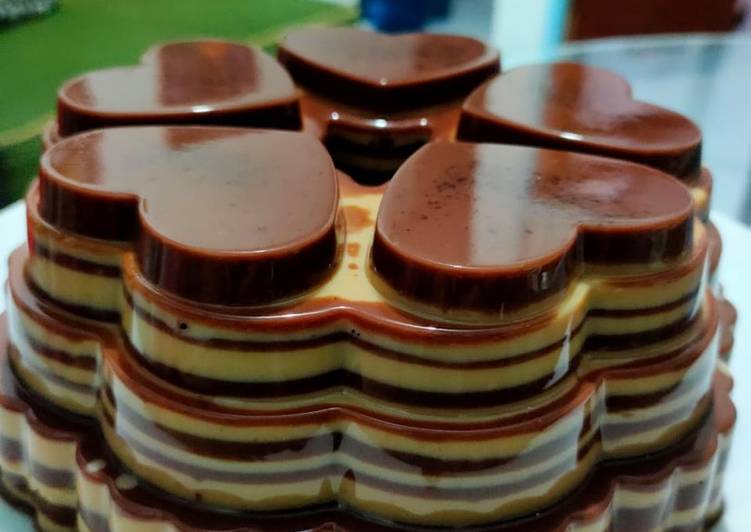 Puding Coklat Lapis Kopi