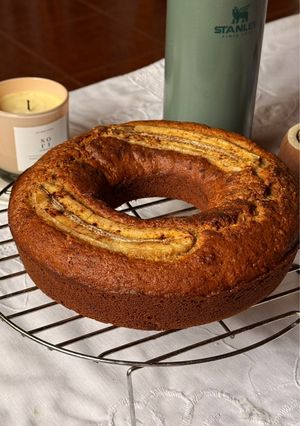 Una foto de Torta integral de banana