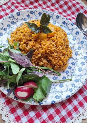 عکسی از دستور پلو گوجه یا(دمی گوجه 🍅)