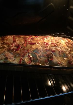 Una foto de Papas con jamón