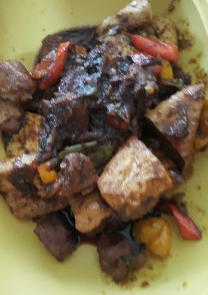 Foto resep Babi dan tahu masak Taosi hitam
