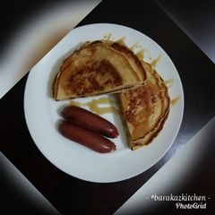 A picture of No butter vanilla pancakes.