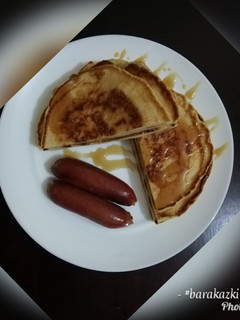 A picture of No butter vanilla pancakes.