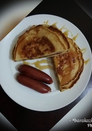 A picture of No butter vanilla pancakes.