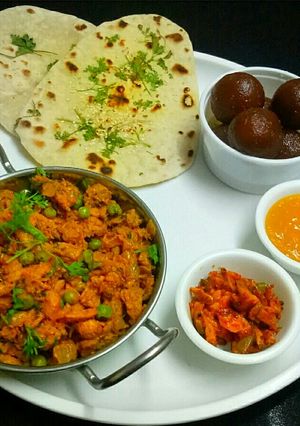 A picture of Soya keema matar.