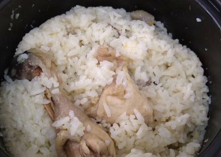 Nasi Tim Ayam Rice Cooker