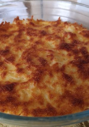 Una foto de Puré de papa gratinado